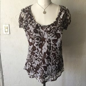 Allison Taylor brown floral top